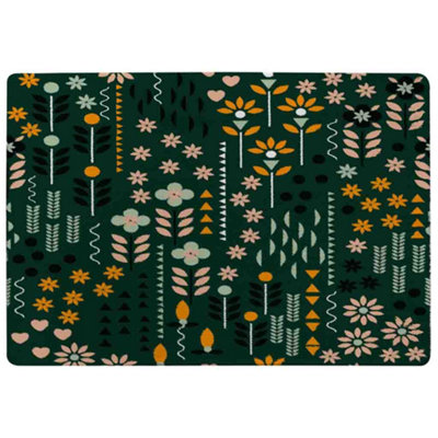 Benjamin Tate Design Selection Of Flowers Print Special Soft Home Rug from B&Q