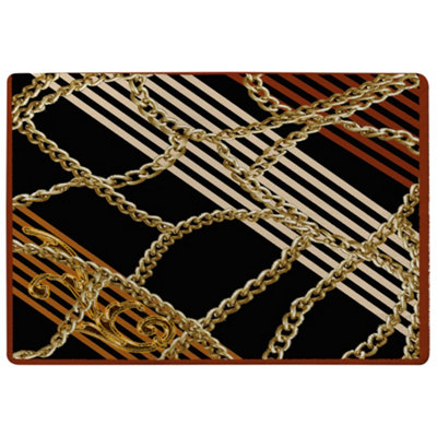 Benjamin Tate Design Chains & Stripes Special Soft Home Rug from B&Q