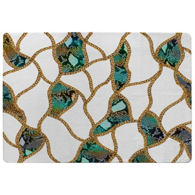 Benjamin Tate Design Chains & Snake Skin Special Soft Home Rug from B&Q