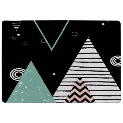 Benjamin Tate Design Triangles Circles & Zig Zag Patterns Special Soft Home Rug from B&Q