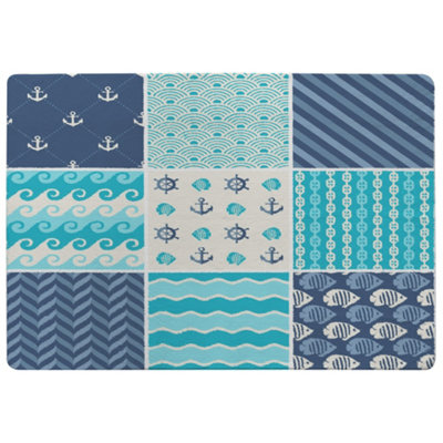 Benjamin Tate Design Nautical Tiles Special Soft Home Rug from B&Q
