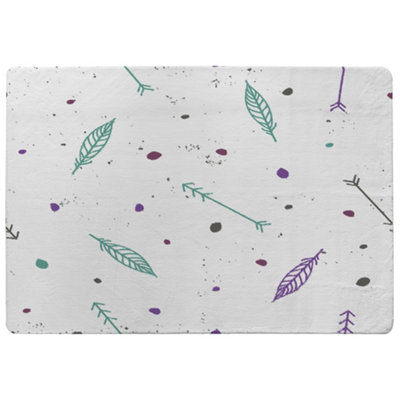 Benjamin Tate Design Cute Cartoon Feathers And Arrows In Boho Style Special Soft Home Rug from B&Q