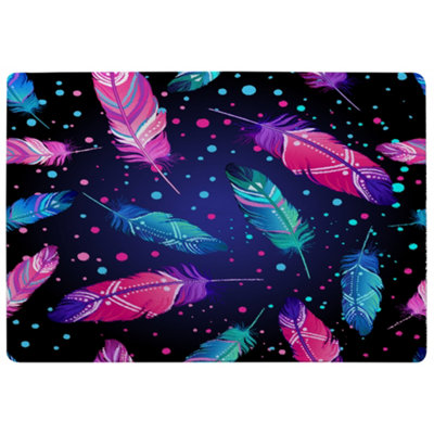 Benjamin Tate Design Painted Bird Feathers Special Soft Home Rug from B&Q