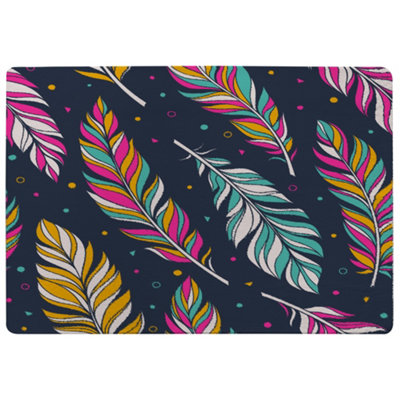 Benjamin Tate Design Retro Color Feathers Special Soft Home Rug