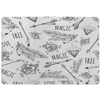 Benjamin Tate Design Tribal Feathers Arrows And Diamonds Special Soft Home Rug from B&Q
