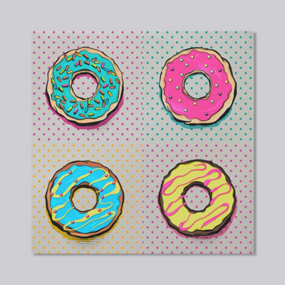 Andrew Lee Set Doughnut Sweet FoodDonut Cartoon Pop Art Style (Mirror Art Print) / 31X31Cm from B&Q