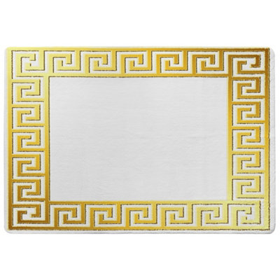 Benjamin Tate Design Golden Greek Ornamental Frame Special Soft Home Rug from B&Q