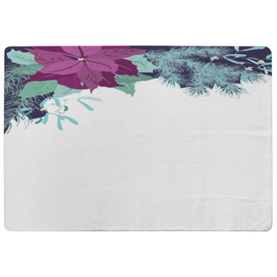Benjamin Tate Design Purple & Blue Flowers Special Soft Home Rug