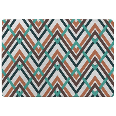 Benjamin Tate Design Coloured Geometric Zig Zag Special Soft Home Rug from B&Q
