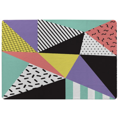 Benjamin Tate Design Retro Themed Geometrics Special Soft Home Rug from B&Q