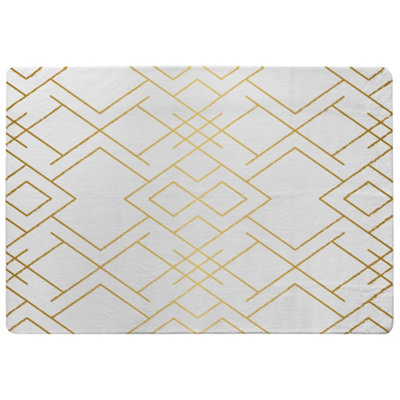 Benjamin Tate Design Golden Geo Pattern Special Soft Home Rug from B&Q