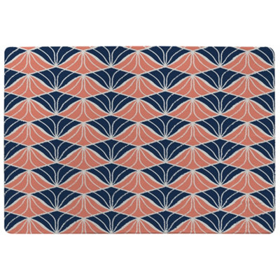 Benjamin Tate Design Navy & Pink Geometric Shells Special Soft Home Rug from B&Q