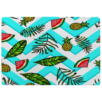 Benjamin Tate Design Pineapple & Watermelon Special Soft Home Rug from B&Q