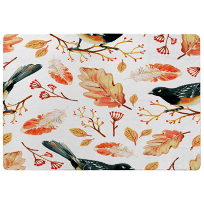 Benjamin Tate Design Birds & Leaves In Autumn Special Soft Home Rug from B&Q