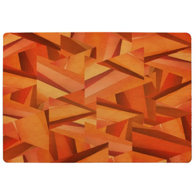 Benjamin Tate Design Autumn Coloured Geometric Triangle Patterns Special Soft Home Rug from B&Q
