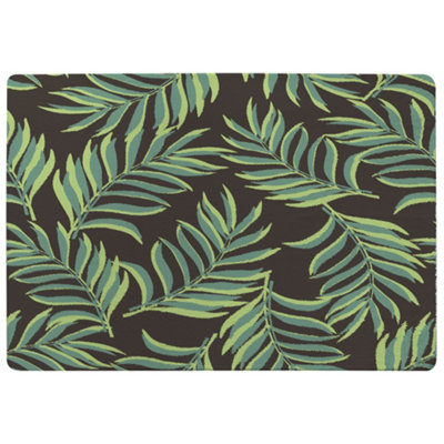Benjamin Tate Design Green Palm Leaves Special Soft Home Rug B&Q
