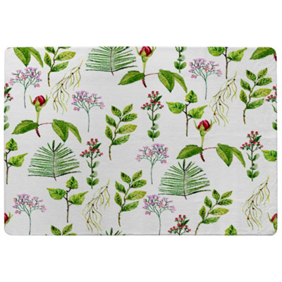 Benjamin Tate Design Selection Of Leaves & Flowers Special Soft Home Rug from B&Q