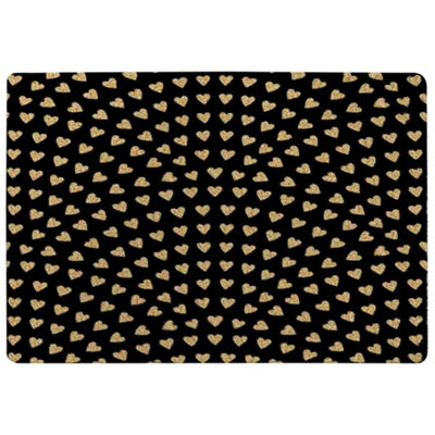 Benjamin Tate Design Geometric Glitter Love Hearts Special Soft Home Rug from B&Q