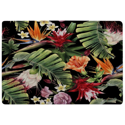Benjamin Tate Design Tropical Flowers & Plant Leaves Special Soft Home Rug from B&Q