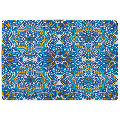Benjamin Tate Design Floral And Geometric Embellished Tiles Special Soft Home Rug from B&Q