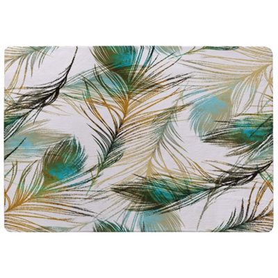 Benjamin Tate Design Imprints Peacock Feathers Special Soft Home Rug from B&Q