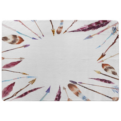 Benjamin Tate Design Watercolor Boho Chic With Feathers And Arrows Special Soft Home Rug from B&Q