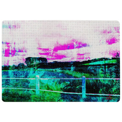 Benjamin Tate Design Fluorescent Countryside Special Soft Home Rug from B&Q