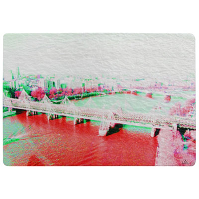 Benjamin Tate Design London Eye Veiw Red Special Soft Home Rug from B&Q