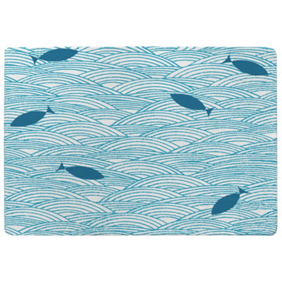 Benjamin Tate Design Waves & Fish Special Soft Home Rug