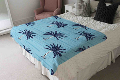 Andrew Lee Palm Trees On Blue (Blanket) / Default Title from B&Q