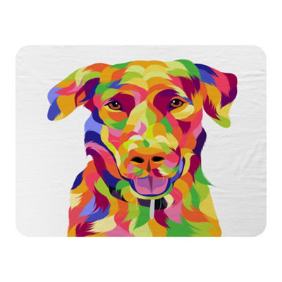 Andrew Lee Amazing Illustration Of Dog Pop Art (Blanket) / Default Title from B&Q