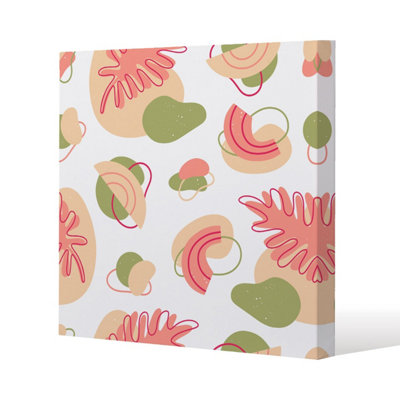 Andrew Lee Botanical Elements With Line Art (Canvas Print) / 101 X 101 X 4Cm from B&Q