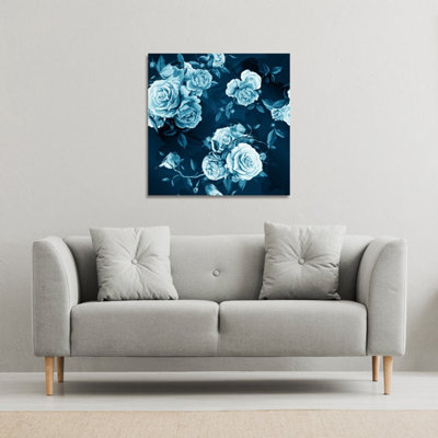 Andrew Lee Winter Blue Roses (Canvas Print) / 101 X 101 X 4Cm from B&Q