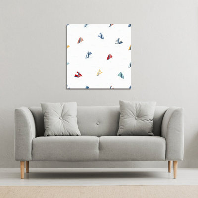Andrew Lee Striped Sailboats (Canvas Print) / 101 X 101 X 4Cm from B&Q