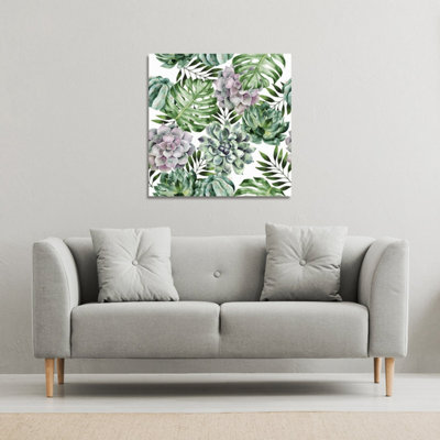 Andrew Lee Watercolour Botanical Leaves (Canvas Print) / 101 X 101 X 4Cm from B&Q