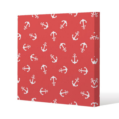 Andrew Lee Anchors On Red Background (Canvas Print) / 101 X 101 X 4Cm from B&Q