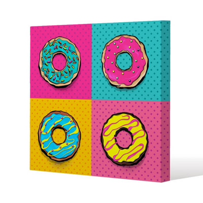 Andrew Lee Donut Cartoon Pop Art Style (Canvas Print) / 101 X 101 X 4Cm from B&Q