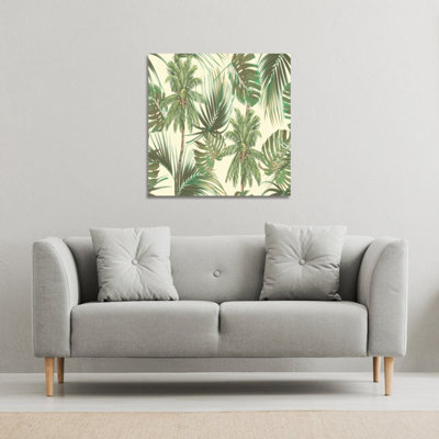 Andrew Lee Tropical Leaves On Yellow (Canvas Print) / 101 X 101 X 4Cm from B&Q