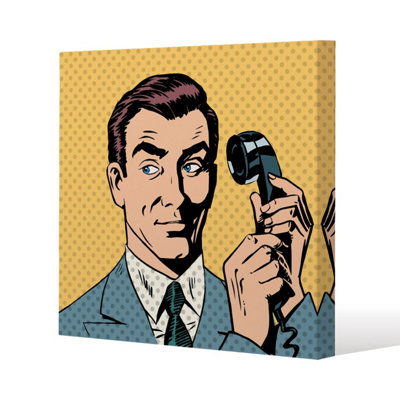 Andrew Lee Phone Style Pop Art Retro (Canvas Print) / 101 X 101 X 4Cm from B&Q