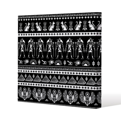 Andrew Lee Heiroglyphs On Black (Canvas Print) / 101 X 101 X 4Cm from B&Q