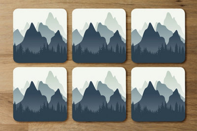 Andrew Lee Mountain Landscape Illustration (Coaster) / Default Title from B&Q