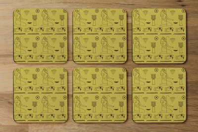 Andrew Lee Pattern Of Egyptian Hieroglyphics (Coaster) / Default Title from B&Q