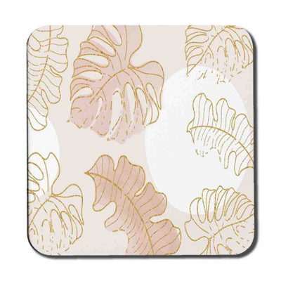Andrew Lee Botanical Leaves Line Art & Watercolour Coaster Set / Default Title from B&Q