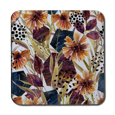 B&Q -  Autumn Geometric Flowers (Coaster) / Default Title