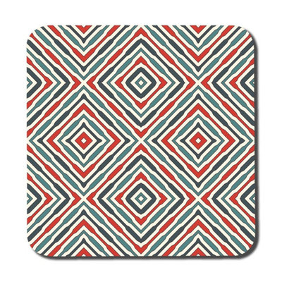 Andrew Lee Repeated Squares And Rhombuses Ornamental Abstract Tribal Motif (Coaster) / Default Title from B&Q