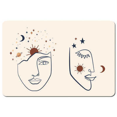 Andrew Lee Line Art Illustration With Mystical And Celestial Elements Like StarsMoonSun And Planets (Placemat) / Default Title from B&Q