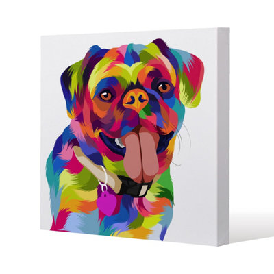 Andrew Lee Amazing Illustration Pop Art Dog (Canvas Print) / 101 X 101 X 4Cm from B&Q