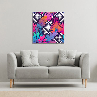 Andrew Lee Tropical Geometric (Canvas Print) / 101 X 101 X 4Cm from B&Q