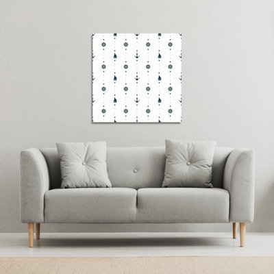 Andrew Lee Anchor, Wheel, Sailboat (Canvas Print) / 101 X 101 X 4Cm