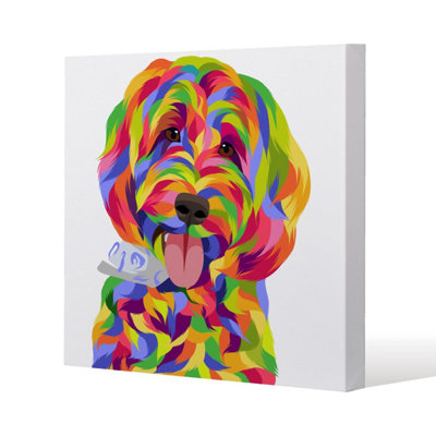 Andrew Lee Animal Dog Illustration Pop Art (Canvas Print) / 101 X 101 X 4Cm from B&Q